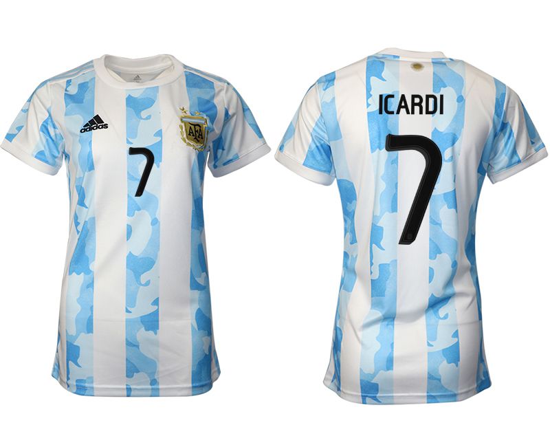 Women 2021-2022 Club Argentina home aaa version white #7 Soccer Jerseys->women soccer jersey->Women Jersey